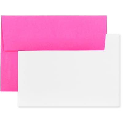 JAM Paper® Blank Greeting Cards Set, A2 Size, 4.375 x 5.75, Ultra Fuchsia Pink, 25/Pack (304624506)