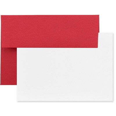 JAM Paper® Blank Greeting Cards Set, A7 Size, 5.25 x 7.25, Red Recycled, 25/Pack (304624524)