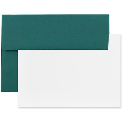 JAM Paper® Blank Greeting Cards Set, A2 Size, 4.375 x 5.75, Teal, 25/Pack (304624622)