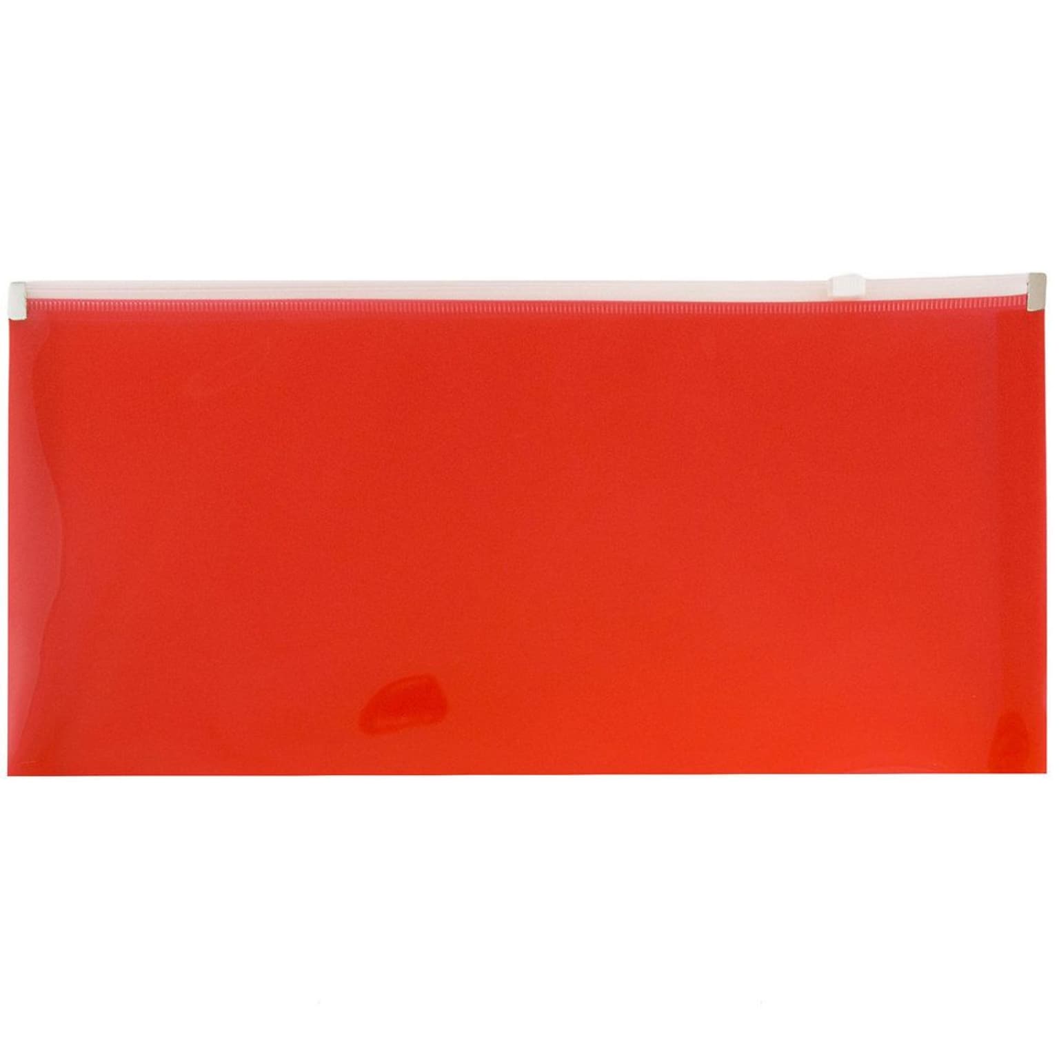 JAM Paper® #10 Plastic Envelopes with Zip Closure, 5 x 10, Red Poly, 12/pack (921Z1RE)