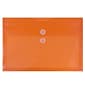 JAM Paper® Plastic Envelopes with Button and String Tie Closure, Legal Booklet, 9.75 x 14.5, Orange Poly, 12/pack (219B1OR)