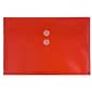 JAM Paper® Plastic Envelopes with Button and String Tie Closure, Legal Booklet, 9.75 x 14.5, Red Poly, 12/pack (219B1RE)