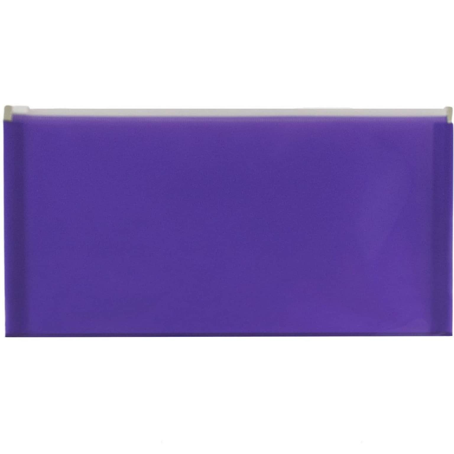 JAM Paper® #10 Plastic Envelopes with Zip Closure, 5 x 10, Purple Poly, 12/pack (921Z1PU)