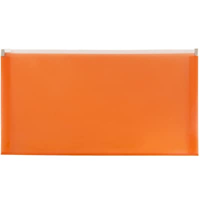 JAM Paper® #10 Plastic Envelopes with Zip Closure, 5 x 10, Orange Poly, 12/pack (921Z1OR)