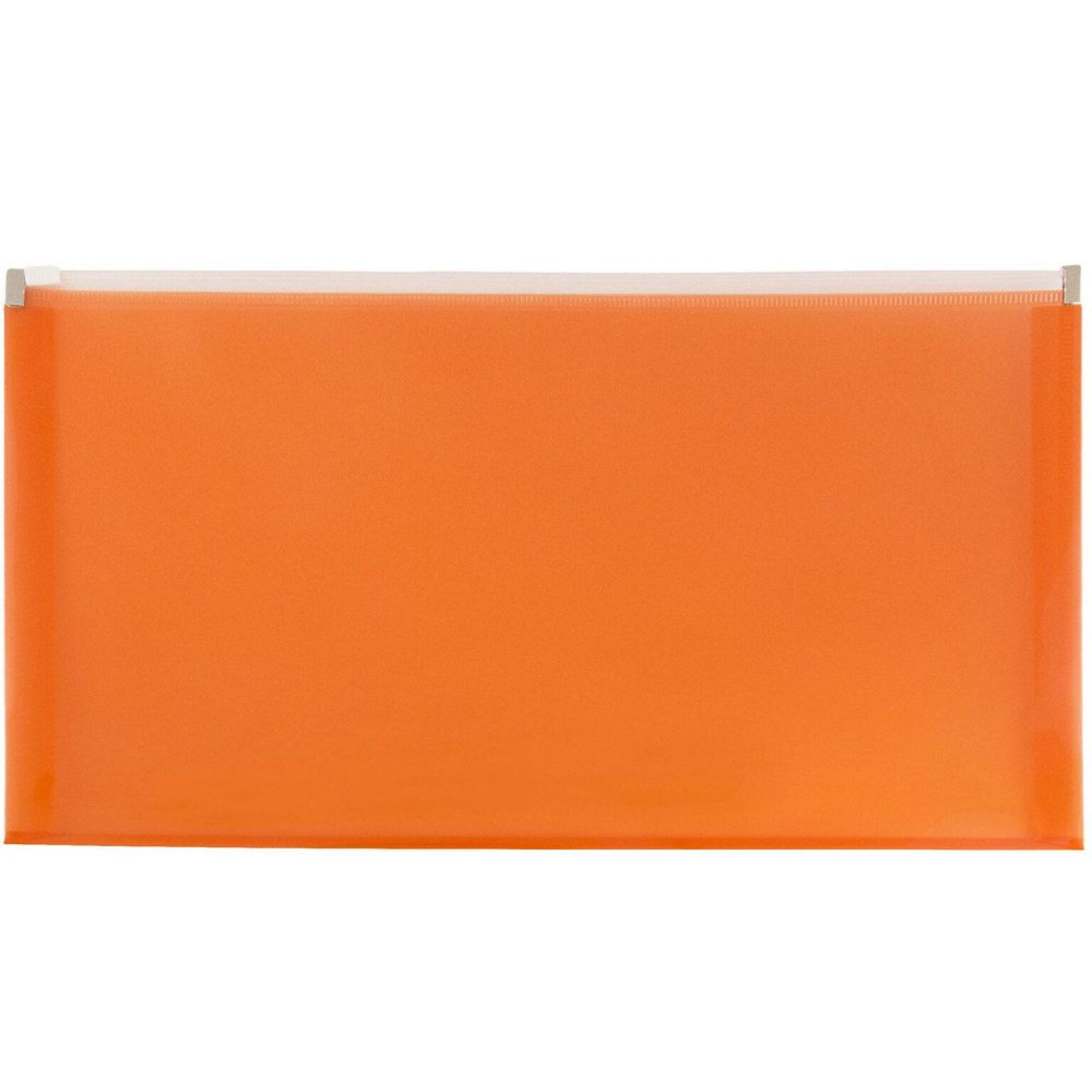 JAM Paper® #10 Plastic Envelopes with Zip Closure, 5 x 10, Orange Poly, 12/pack (921Z1OR)