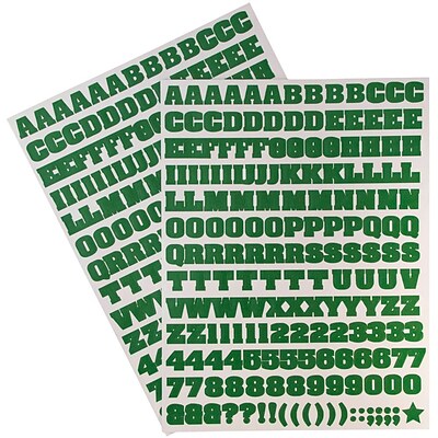 JAM Paper® Self-Adhesive Alphabet Letter Stickers, Green, 372/Pack (2132817354)