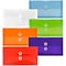 JAM Paper® #10 Plastic Envelopes with Button and String Tie Closure, 5.25 x 10, Assorted Colors, 6/p