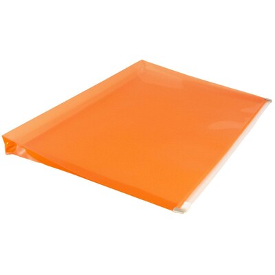 JAM Paper® Plastic Envelopes with Zip Closure, Letter Booklet, 9.5 x 12.5, Orange Poly, 12/pack (218Z1OR)