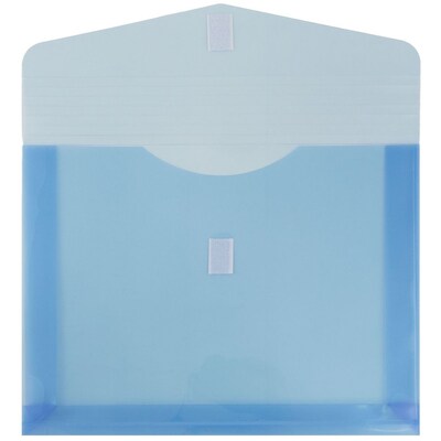 JAM Paper® Plastic Envelopes with Hook & Loop Closure, 2 Expansion, Letter Booklet, 9.75 x 13, Bl