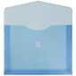 JAM Paper® Plastic Envelopes with Hook & Loop Closure, 2" Expansion, Letter Booklet, 9.75" x 13", Blue Poly, 12/pack (218V2BU)