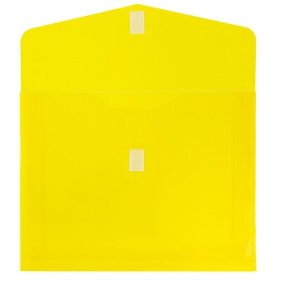 JAM Paper® Plastic Envelopes with Hook & Loop Closure, 2 Expansion, Letter Booklet, 9.75 x 13, Ye