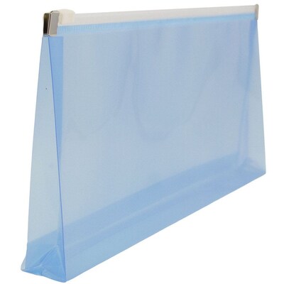 JAM Paper® Plastic Expansion Envelopes with Zip Closure, #10 Booklet Wallet, 5 x 10, Blue, 108/Pack