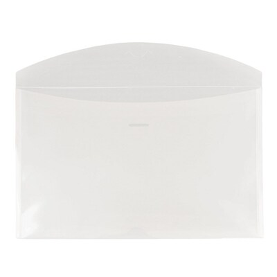 JAM Paper® Plastic Envelopes with Tuck Flap Closure, Booklet, 6 x 9, Clear, 12/Pack (1541748)