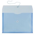 JAM Paper® Plastic Envelopes with Button and String Tie Closure, Legal Booklet, 9.75 x 14.5, Blue Po