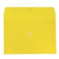 JAM Paper® Plastic Envelopes with Button and String Tie Closure, Legal Booklet, 9.75 x 14.5, Yellow