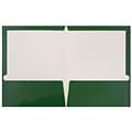 JAM Paper Glossy 2-Pocket Presentation Folder, Green, 100/Box (5042560B)