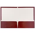 JAM Paper Glossy 2-Pocket Portfolio Folder, Maroon Burgundy, 6/Pack (V0312403D)