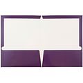 JAM Paper Laminated Two-Pocket Glossy Presentation Folders, Purple, 6/Pack (385GPUA)