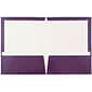 JAM Paper Laminated Two-Pocket Glossy Presentation Folders, Purple, 50/Box (385GPUC)