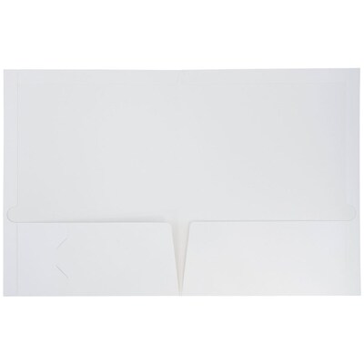 JAM Paper Glossy 2 Pocket Presentation Folder, White, 6/Pack (385GWHA)