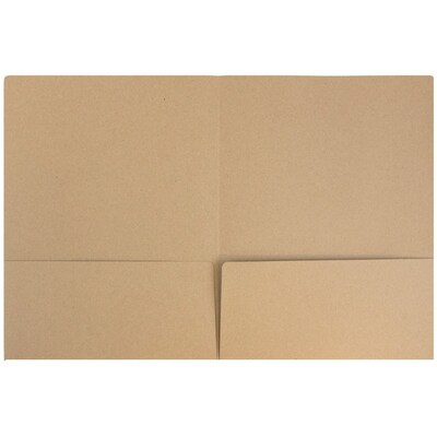 JAM Paper® Premium Matte Colored Cardstock Two-Pocket Presentation Folders, Brown Kraft Bag Recycled