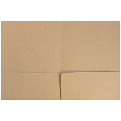 JAM Paper® Premium Matte Colored Cardstock Two-Pocket Presentation Folders, Brown Kraft Bag Recycled, 6/Pack (5166617481D)