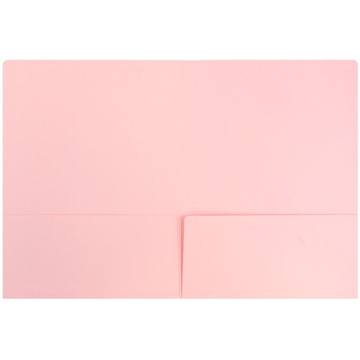 JAM Paper® Premium Matte Colored Cardstock Two-Pocket Presentation Folders, Baby  Pink, Bulk 100/Box