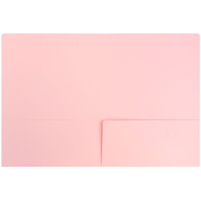 JAM Paper® Premium Matte Colored Cardstock Two-Pocket Presentation Folders, Baby Pink, 6/Pack (28876675D)