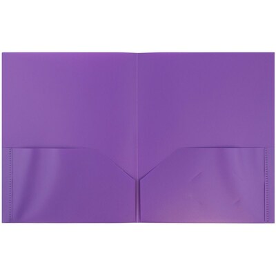 JAM Paper POP 2-Pocket Plastic Folders, Purple, 96/Pack (383Epub)