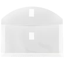 JAM Paper® #10 Plastic Envelopes with Hook & Loop Closure, 1 Expansion, 5.25 x 10, Clear Poly, 12