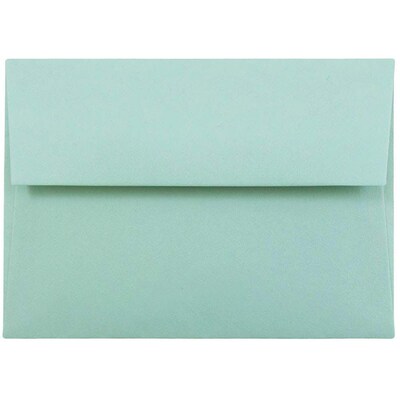 JAM Paper® Blank Greeting Cards Set, A2 Size, 4.38" x 5.75", Aqua Blue, 25/Pack (304624574)