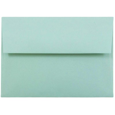 JAM Paper® Blank Greeting Cards Set, A2 Size, 4.38 x 5.75, Aqua Blue, 25/Pack (304624574)