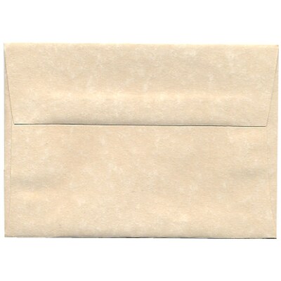 JAM Paper® Blank Greeting Cards Set, A2 Size, 4.375 x 5.75, Parchment Natural Recycled, 25/Pack (304