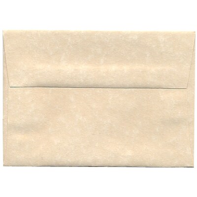 JAM Paper® Blank Greeting Cards Set, A2 Size, 4.375 x 5.75, Parchment Natural Recycled, 25/Pack (304624558)