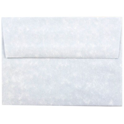 JAM Paper® Blank Greeting Cards Set, A2 Size, 4.375 x 5.75, Parchment Blue Recycled, 25/Pack (304624