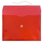 JAM Paper® Plastic Envelopes with Button and String Tie Closure, Legal Booklet, 9.75 x 14.5, Red Poly, 12/pack (219B1RE)