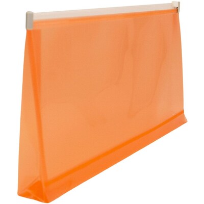 JAM Paper® #10 Plastic Envelopes with Zip Closure, 5 x 10, Orange Poly, 12/pack (921Z1OR)