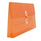 JAM Paper® Plastic Envelopes with Button and String Tie Closure, #10 Business Booklet, 5.25 x 10, Orange, 108/Pack (921B1ORB)