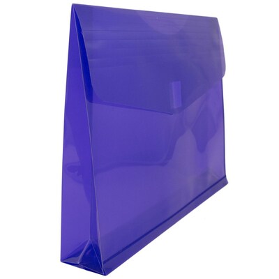 JAM Paper® Plastic Envelopes with Hook & Loop Closure, 2" Expansion, Letter Booklet, 9.75" x 13", Purple Poly, 12/pack (218V2PU)