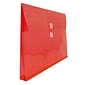 JAM Paper® Plastic Envelopes with Button and String Tie Closure, Letter Booklet, 9.75 x 13, Red Poly, 12/pack (218B1RE)