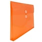 JAM Paper® Plastic Envelopes with Button and String Tie Closure, Letter Booklet, 9.75 x 13, Orange Poly, 12/pack (218B1OR)