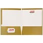 JAM Paper Laminated Two-Pocket Glossy Presentation Folders, Gold, 6/Pack (385GGOA)