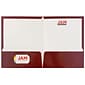 JAM Paper Glossy 2-Pocket Portfolio Folder, Maroon Burgundy, 6/Pack (V0312403D)