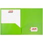 JAM Paper 2-Pocket PlasticFolders, Lime Green, 6/Pack (382Eligrd)