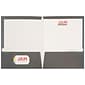 JAM Paper® Laminated Two-Pocket Glossy Presentation Folders, Grey, 6/Pack (31225352U)