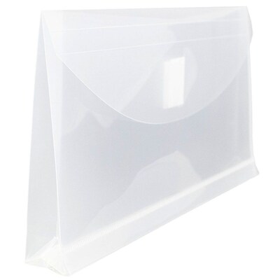 JAM Paper® #10 Plastic Envelopes with Hook & Loop Closure, 1" Expansion, 5.25" x 10", Clear Poly, 12/pack (921V1CL)