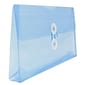 JAM Paper® Plastic Envelopes with Button and String Tie Closure, #10 Business Booklet, 5.25 x 10, Blue, 12/Pack (921B1BU)
