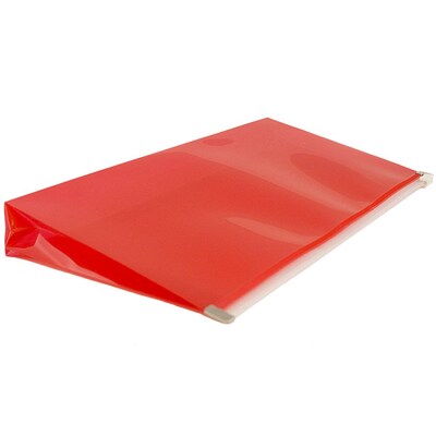 JAM Paper® #10 Plastic Envelopes with Zip Closure, 5 x 10, Red Poly, 12/pack (921Z1RE)