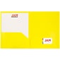 JAM Paper POP 2-Pocket Plastic Folder, Yellow, 96/Pack (382EYEB)