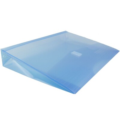 JAM Paper® Plastic Envelopes with Hook & Loop Closure, 2" Expansion, Letter Booklet, 9.75" x 13", Blue Poly, 12/pack (218V2BU)